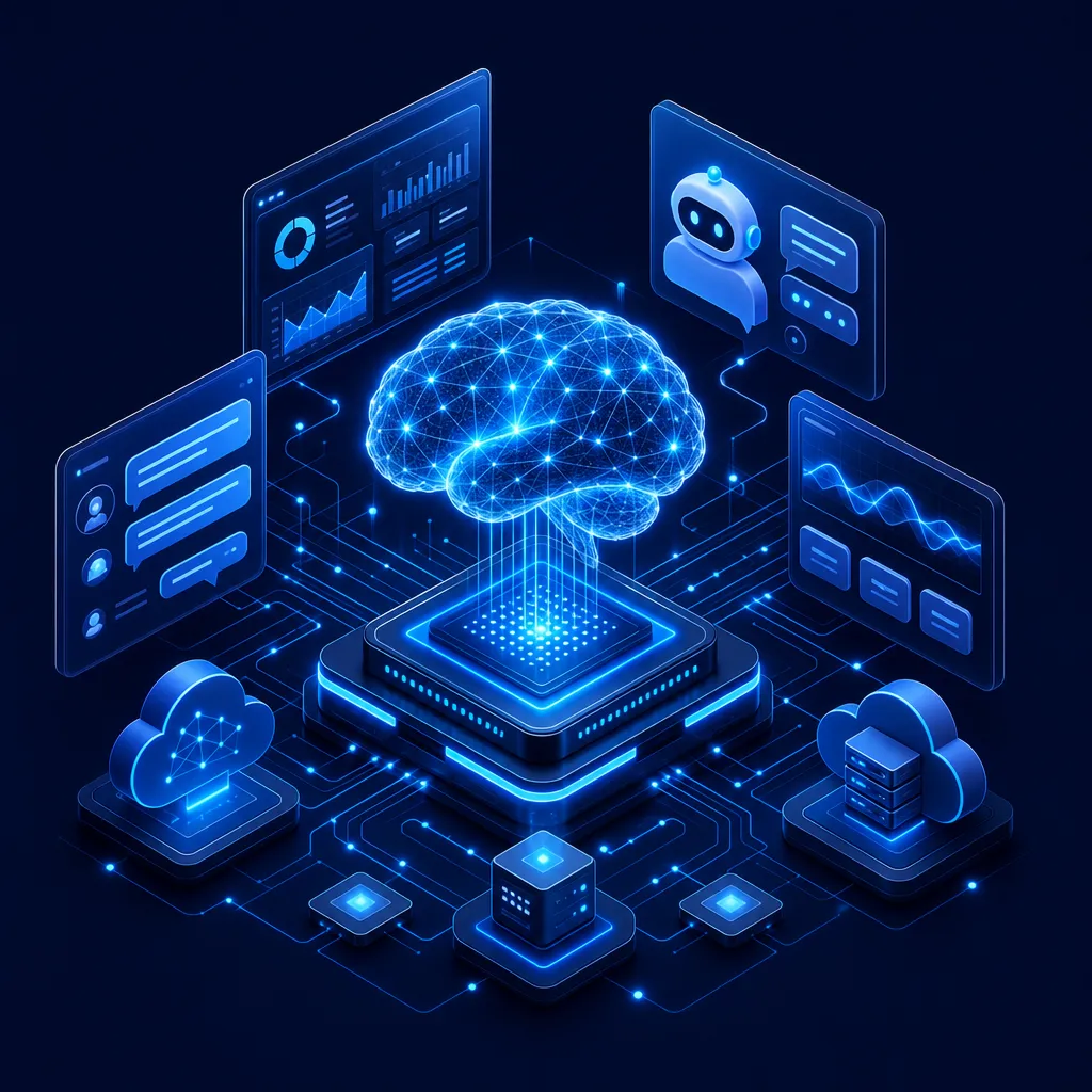 InsideTech Softwares AI neural network and intelligent software illustration